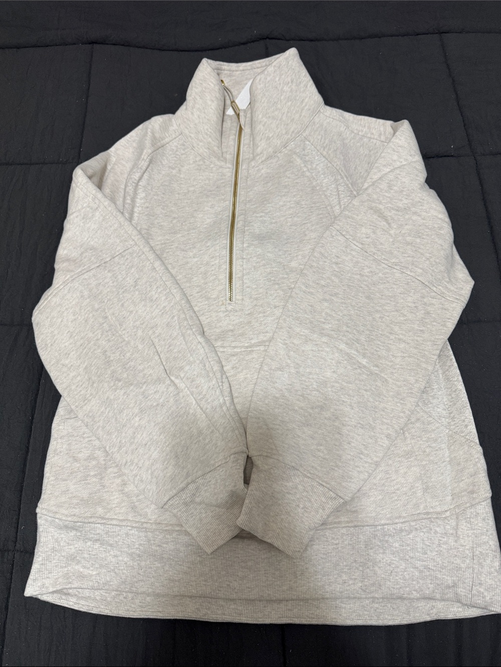 Lululemon Scuba Oversized Funnel-Neck Half Zip *Long Heathered Bone/Gold